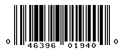 UPC barcode number 046396019400