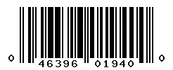 UPC 046396019400 barcode image