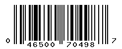 UPC barcode number 046500704987