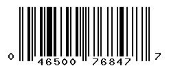UPC barcode number 046500768477