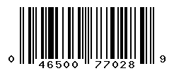 UPC barcode number 046500770289