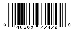 UPC barcode number 046500774799