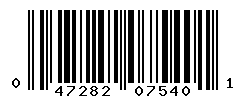 UPC barcode number 047282075401