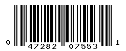 UPC barcode number 047282075531