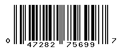 UPC barcode number 047282756997