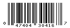 UPC barcode 047404304167