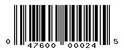 UPC barcode number 047600000245