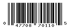 UPC barcode 047708701105