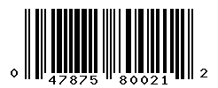 UPC barcode number 047875800212