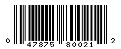 UPC 047875800212 barcode image