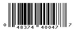 UPC barcode number 048374400477