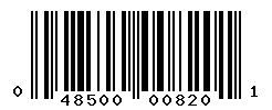 UPC barcode number 048500008201