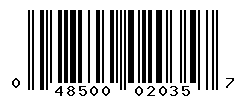 UPC barcode number 048500020357