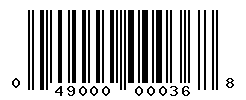 UPC barcode number 049000000368