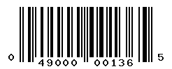 UPC barcode number 049000001365