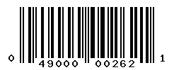 UPC barcode number 049000002621