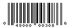 UPC barcode number 049000003086