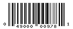 UPC barcode number 049000009781