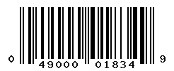 UPC barcode number 049000018349