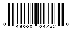 UPC barcode number 049000047530