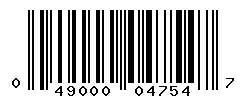 UPC barcode number 049000047547