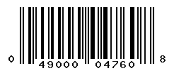 UPC barcode number 049000047608