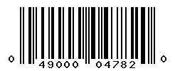 UPC barcode number 049000047820