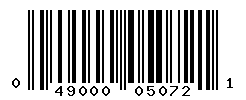 UPC barcode number 049000050721