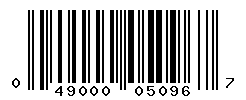 UPC barcode number 049000050967