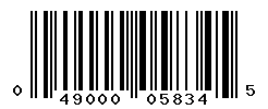 UPC barcode number 049000058345