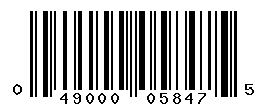 UPC barcode number 049000058475