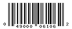 UPC barcode number 049000061062