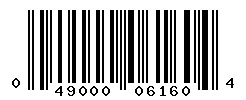 UPC barcode number 049000061604