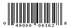 UPC barcode number 049000061628