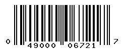 UPC barcode number 049000067217