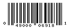 UPC barcode number 049000069181