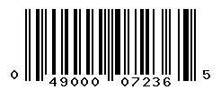 UPC barcode number 049000072365