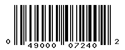 UPC barcode number 049000072402