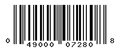 UPC barcode number 049000072808