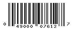 UPC barcode number 049000076127