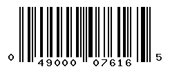 UPC barcode number 049000076165