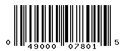 UPC barcode number 049000078015