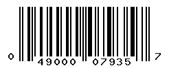 UPC barcode number 049000079357