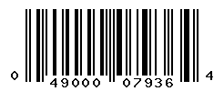 UPC barcode number 049000079364