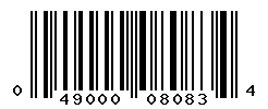 UPC barcode number 049000080834