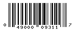 UPC barcode number 049000093117