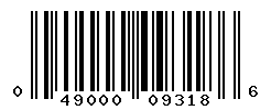 UPC barcode number 049000093186