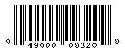 UPC barcode number 049000093209