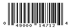 UPC barcode number 049000147124