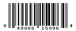 UPC barcode number 049000150964